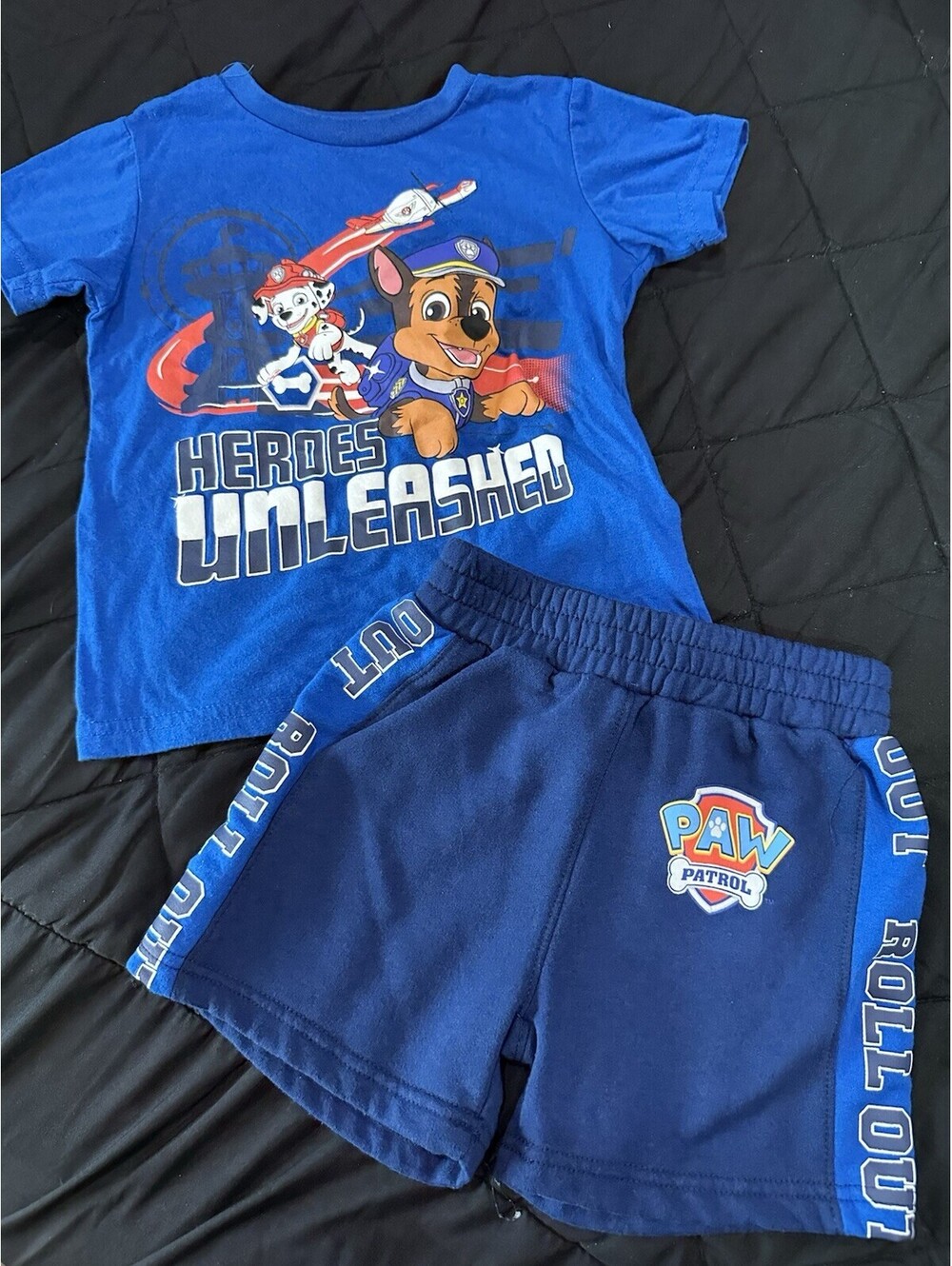 Nickelodeon PAW Patrol Boys 4T 2-Piece T-Shirt & Shorts Set Blue Cotton Blend